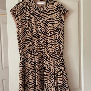 Rebecca Minkoff Zebra Print Dress - Black and Tan